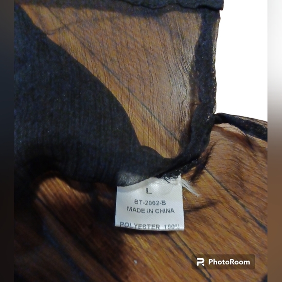 Black chiffon ruffled top size-L - Picture 6 of 8